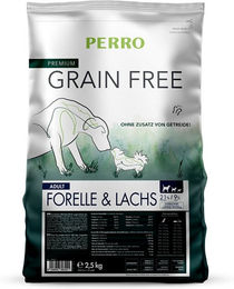 Produktbild von PERRO Trockenfutter Hund Adult Getreidefrei Forelle und Lachs Monoprotein Sensitive 1000g