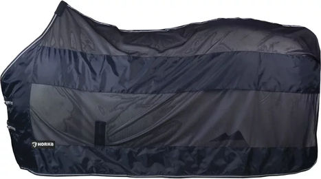 Produktbild von Personalisierbare Fliegendecke für Pferde HORKA aus Polyester in Blau oder Schwarz