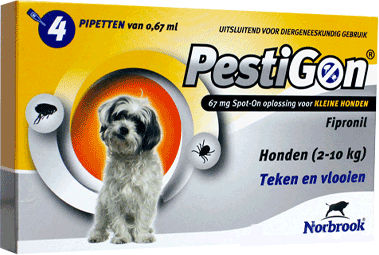 Pestigon Spot-on Hund gegen Flöhe und Zecken für kleine Rassen 2-10kg 4 x 0,67 ml – Bild 1 von 2