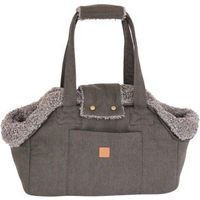 Produktbild von PET & Co. Transportbox Lucky Canvas aus Baumwolle grau für kleine Hunde und Katzen