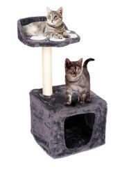 Pet Comfort Kratzbaum für Katzen in Grau mit Katzenhöhle und Sisalsäule Höhe 68 cm – Bild 1 von 3