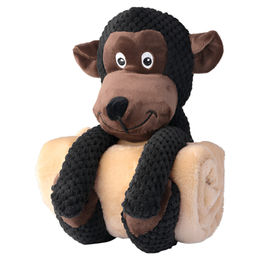 Produktbild von Pet-Joy Hundespielzeug 2-in-1 Kuscheltier Monkey aus Plüsch und Stoff Braun 25x27 cm