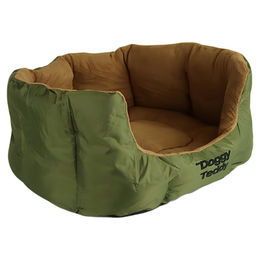 Produktbild von Pet-Joy Products Hundekorb Doggy Teddy X-Treme in Olive Green mit Fleece Größe XL