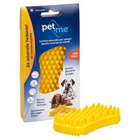 Produktbild von Pet+Me Hundebürste für Kurzhaar Hunde Gelb aus Silikon - 1 Stk.