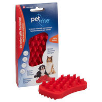 Produktbild von Pet+Me Hundebürste für Langhaarige aus Silikon in Rot