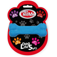 Produktbild von Pet Nova Dog Life Style Kauspielzeug für Hunde mit Rindfleischgeschmack aus Gummi Blau 11cm