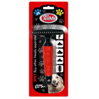 Produktbild von Pet Nova Hunde Bürste aus Edelstahl in Rot-Schwarz für alle Größen