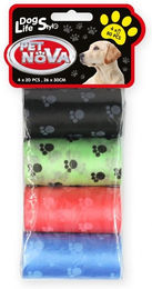 Produktbild von PET NOVA Hundekotsäcke Bunt 4 Rollen à 20 Stück