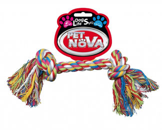 Pet Nova Hundespielzeug Knochen Knotenseil aus Baumwolle bunt 20cm – Bild 1 von 2