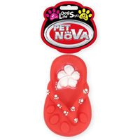 Produktbild von Pet Nova Kauspielzeug Flip-Flop für Hunde in Rot mit Quietschfunktion aus Gummi 15cm