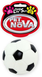 Pet Nova Kauspielzeug Fußball für Hunde aus Gummi Schwarz-Weiß 7cm – Bild 1 von 2