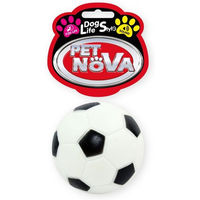 Produktbild von Pet Nova Kauspielzeug Fußball für Hunde aus Gummi Schwarz-Weiß 7cm