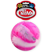 Produktbild von Pet Nova Kauspielzeug Jupiter Ball XL aus Gummi für Hunde schwimmend mit Vanille Aroma in Bunt und Rosa - 8 cm