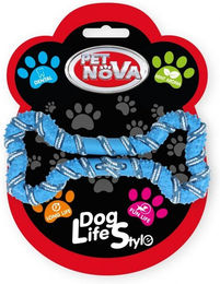 Produktbild von PET NOVA Kauspielzeug Seil Knochen mit Minze Aroma Blau 20cm für Hunde zur Zahnpflege