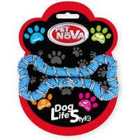 Produktbild von PET NOVA Kauspielzeug Seil Knochen mit Minze Aroma Blau 20cm für Hunde zur Zahnpflege