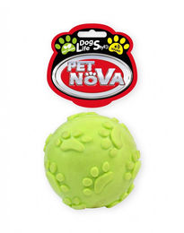 Pet Nova Quietscheball für Hunde aus Gummi mit Pfotengravur 6cm – Bild 1 von 2