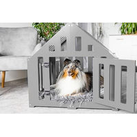 Produktbild von Pet World Design Hundehütte aus Holz für große Rassen Graphit mit Verschließfunktion