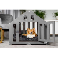 Produktbild von Pet World Design Hundehütte aus Holz Graphit verschließbar
