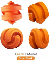 PetDreamHouse Chewtastic Geometrics Geo-Hex Kauspielzeug aus Gummi für kleine und mittelgroße Hunde in Orange – Bild 1 von 1
