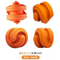 Produktbild von PetDreamHouse Chewtastic Geometrics Geo-Hex Kauspielzeug aus Gummi für kleine und mittelgroße Hunde in Orange