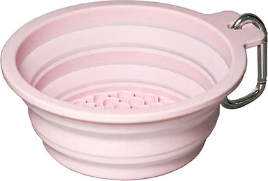 PetDreamHouse Zusammenklappbare Silikon-Reiseschüssel als Futternapf und Wassernapf BPA-frei 600ml Pink/Rosa – Bild 1 von 1