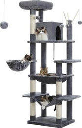 PETEPELA Jumbo Kratzbaum für Katzen mit Sisalstamm in Grau 175cm – Bild 1 von 3