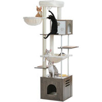 Produktbild von PETEPELA Kratzbaum aus Holz für Katzen 190cm Beige