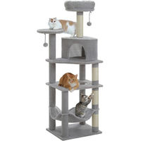 Produktbild von PETEPELA Kratzbaum für Katzen 143 cm Mehrstöckig mit Sisal-Kratzsäulen, Hängematte und Katzenhöhle