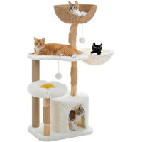 Produktbild von PETEPELA Kratzbaum für Katzen aus Holz und Sisal in Beige und Natur 120 cm