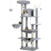 Produktbild von PETEPELA Kratzbaum Road für Katzen mit Sisalstamm in Grau 175cm