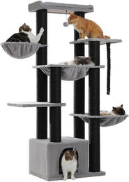 PETEPELA Kratzbaum XXL für Katzen mit 13 Sisalpfosten, Höhle und Körben, 169 cm hoch – Bild 1 von 1