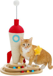 PETEPELA Kratzsäule interaktives Katzenspielzeug mit Sisal-Kratzstamm für Katzen Adult Bunt – Bild 1 von 5