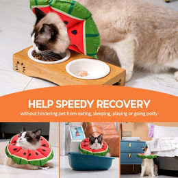 PetFusion Weicher Leckschutz Kragen aus Stoff für Hunde und Katzen in Lila oder Bunt Medium – Bild 1 von 3