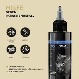Peticare Bio Anti-Parasiten Mittel für Katzen gegen Ohrmilben und Pilze 250 ml - 250 ml – Bild 1 von 7