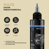 Produktbild von Peticare Bio Anti-Parasiten Mittel für Katzen gegen Ohrmilben und Pilze 250 ml - 250 ml