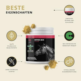 Peticare Detox-Mix Pulver für Pferde zur Unterstützung von Leber, Nieren und Verdauung 400 g - 400 g – Bild 1 von 7