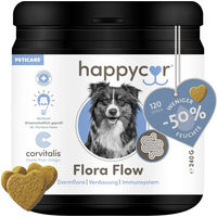 Produktbild von Peticare Flora Flow Funktionssnack für Hunde zur Unterstützung von Magen-Darm und Immunsystem 240g