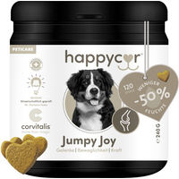 Produktbild von Peticare Jumpy Joy Funktionssnack für Hunde zur Unterstützung der Gelenke und Mobilität 240g