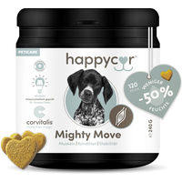 Produktbild von Peticare Mighty Move Funktionssnack für Hunde mit Vitaminen zur Unterstützung von Muskelaufbau und Verdauung 240g