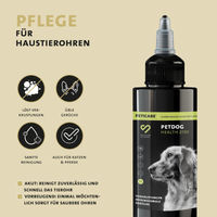 Produktbild von Peticare Ohrenreiniger für Hunde zur sanften Reinigung von Schmutz und Verkrustungen 250 ml - 250 ml