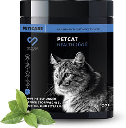 Peticare Schlank & Vital-Mix Diätpulver für Katzen zur Gewichtsreduktion und Unterstützung der Verdauung 200g – Bild 1 von 2