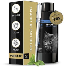 Peticare Spot-On Zecken-Schutz Mittel für Katzen gegen Zecken Milben und Flöhe pflanzliche Basis 100 ml - 100 ml – Bild 1 von 6