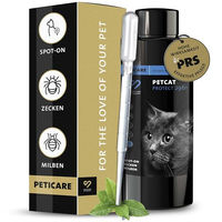 Produktbild von Peticare Spot-On Zecken-Schutz Mittel für Katzen gegen Zecken Milben und Flöhe pflanzliche Basis 100 ml - 100 ml