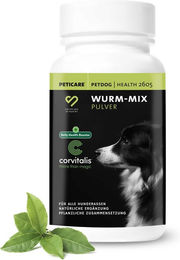 Produktbild von Peticare Wurm-Mix Pulver für Hunde zur Unterstützung des Magen-Darm-Systems 180g