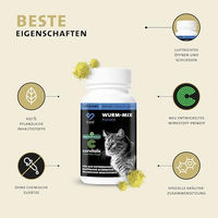 Produktbild von Peticare Wurm-Mix Pulver für Katzen zur Unterstützung der Verdauung und Magen-Darm-Balance, pflanzliche Kräuter-Formel, 60 g - 60 g