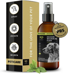 Peticare Zeckenspray für Hunde und Katzen gegen Zecken, Flöhe und Milben 100 ml – Bild 1 von 1