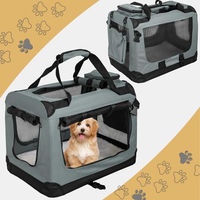 Produktbild von Petigi Faltbare Transportbox für Hunde und Katzen aus Oxford-Gewebe Grau S 50 x 35 x 36 cm