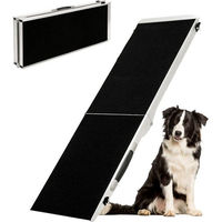 Produktbild von Petigi Hunderampe aus Aluminium für das Auto, rutschfeste Hundetreppe für alle Altersstufen - 122 cm