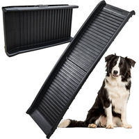 Produktbild von Petigi Hunderampe aus Kunststoff klappbar 154 cm Schwarz Einstieghilfe für Hunde