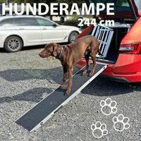 Produktbild von Petigi Hunderampe Auto Einstiegshilfe aus Aluminium klappbar Silber 244 cm